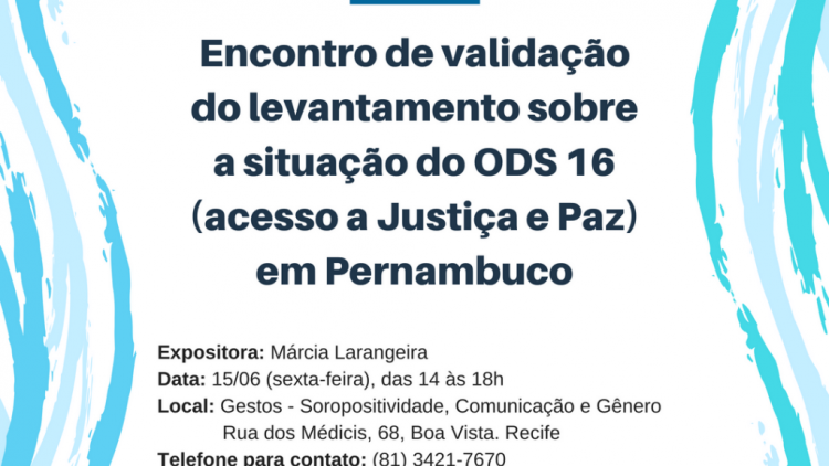 Encontro de validação do levantamento sobre a situação dos ODS 16 em Pernambuco