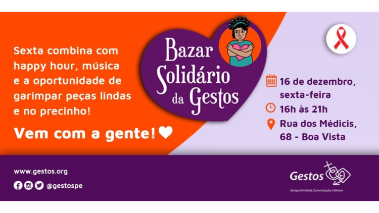 Bazar Solidário da Gestos retorna na próxima sexta-feira (16)