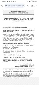Denúncia da Gestos leva à anulação de exigência de sorologia para HIV no edital de concurso de Lagoa do Carro